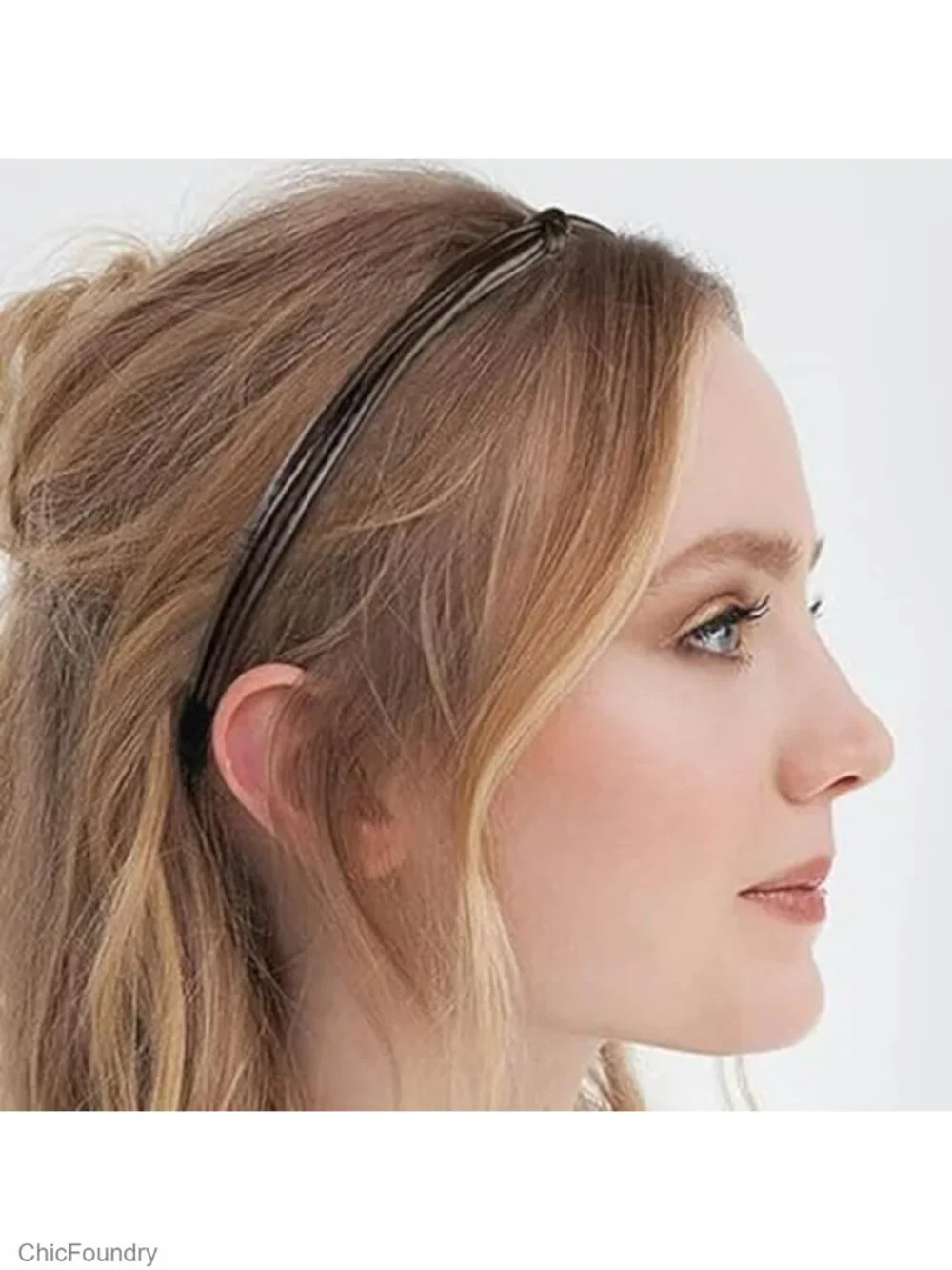 5 Pcs Faux Leather Knotted Headbands Thin Non Slip Hair Accessories for Women